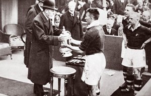King George Awarding the FA Cup by English Photographer